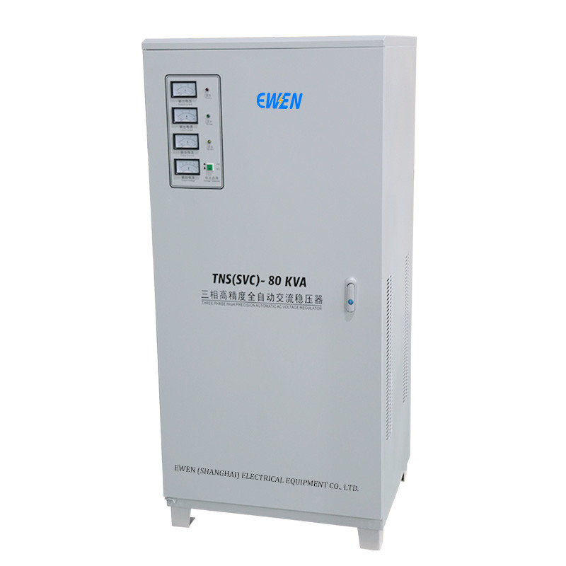 Estabilizador de tensão de três fases 80KVA 80KW Regulador automático de tensão e estabilizador para uso industrial